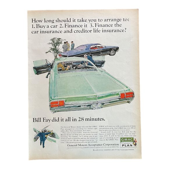 1966 GMAC Time Payment Plan Original Vintage Print Ad Bill Fay Did it All - Picture 1 of 1